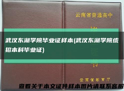 武漢東湖學院畢業證樣本(武漢東湖學院統招本科畢業證)縮略圖
