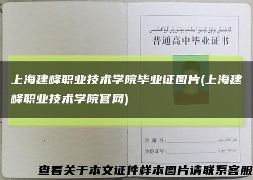上海建峰職業技術學院畢業證圖片(上海建峰職業技術學院官網)縮略圖
