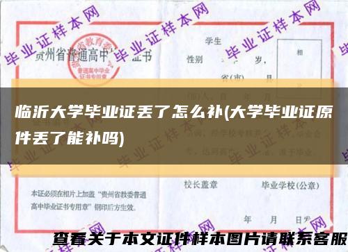 臨沂大學畢業證丟了怎么補(大學畢業證原件丟了能補嗎)縮略圖