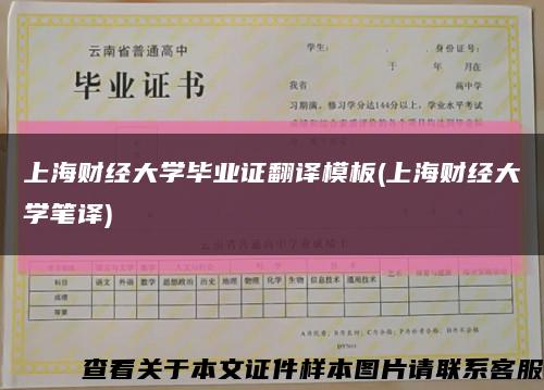 上海財經大學畢業證翻譯模板(上海財經大學筆譯)縮略圖