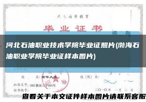 河北石油職業技術學院畢業證照片(渤海石油職業學院畢業證樣本圖片)縮略圖