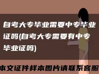 自考大專畢業需要中專畢業證嗎(自考大專需要有中專畢業證嗎)縮略圖