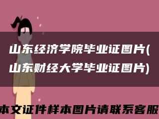 山東經濟學院畢業證圖片(山東財經大學畢業證圖片)縮略圖