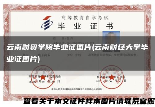 云南財貿學院畢業證圖片(云南財經大學畢業證圖片)縮略圖