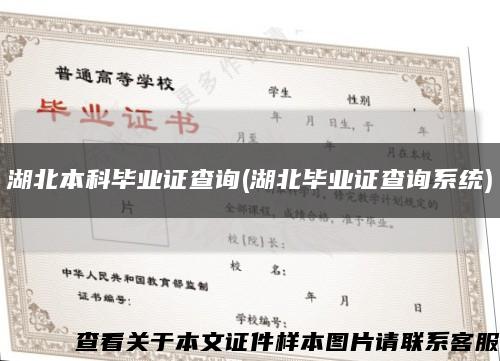 湖北本科畢業證查詢(湖北畢業證查詢系統)縮略圖