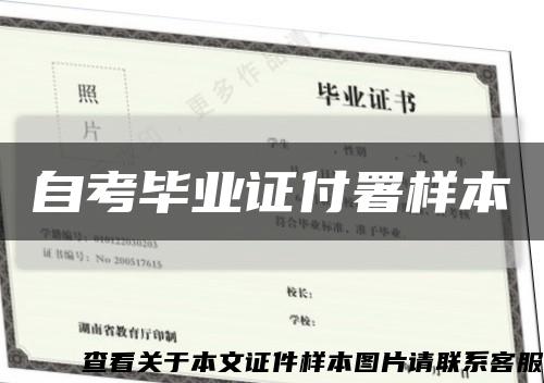 自考畢業證付署樣本縮略圖
