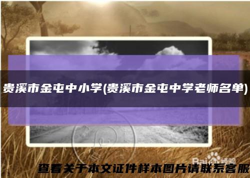 貴溪市金屯中小學(貴溪市金屯中學老師名單)縮略圖
