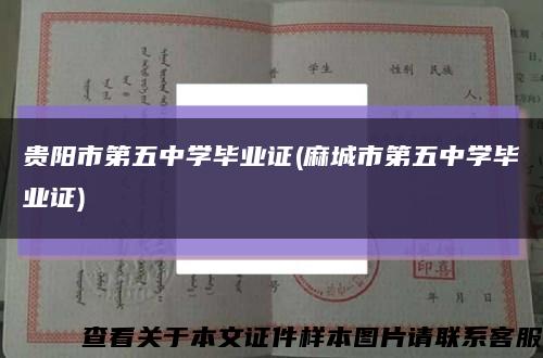 貴陽市第五中學畢業證(麻城市第五中學畢業證)縮略圖