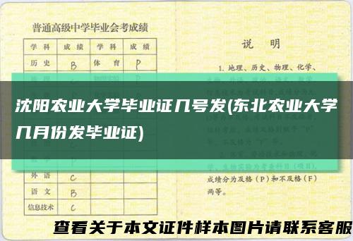 沈陽農業大學畢業證幾號發(東北農業大學幾月份發畢業證)縮略圖