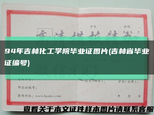 94年吉林化工學院畢業證圖片(吉林省畢業證編號)縮略圖