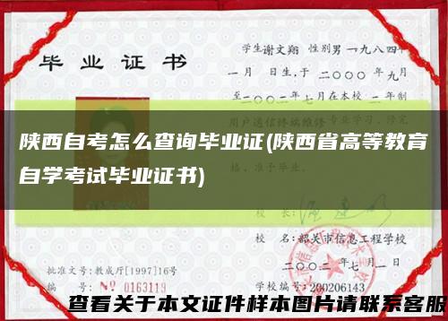 陜西自考怎么查詢畢業證(陜西省高等教育自學考試畢業證書)縮略圖