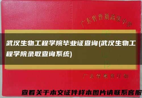 武漢生物工程學院畢業證查詢(武漢生物工程學院錄取查詢系統)縮略圖