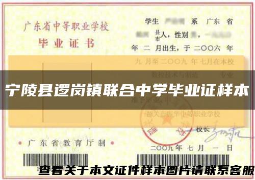 寧陵縣邏崗鎮聯合中學畢業證樣本縮略圖