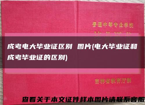成考電大畢業證區別 圖片(電大畢業證和成考畢業證的區別)縮略圖