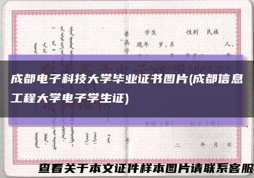 成都電子科技大學畢業證書圖片(成都信息工程大學電子學生證)縮略圖