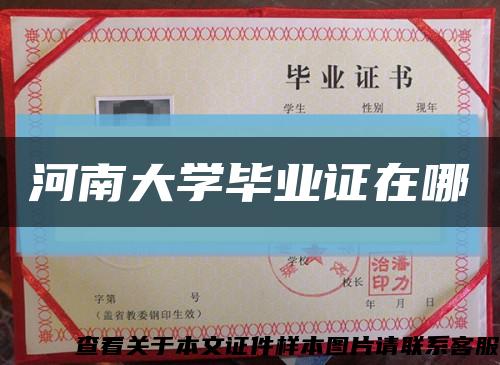 河南大學畢業證在哪縮略圖