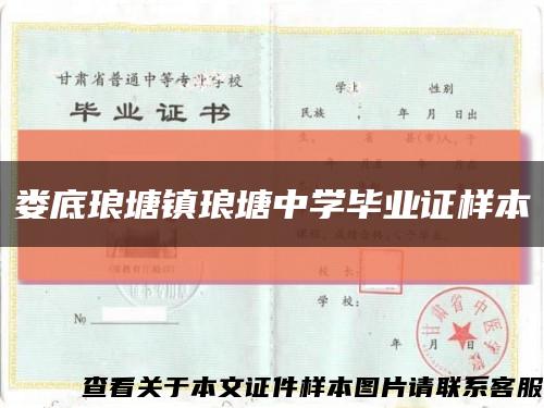 婁底瑯塘鎮瑯塘中學畢業證樣本縮略圖