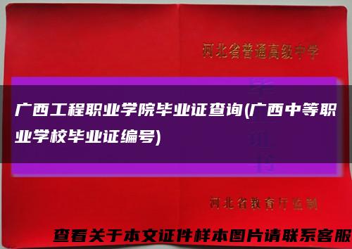 廣西工程職業學院畢業證查詢(廣西中等職業學校畢業證編號)縮略圖