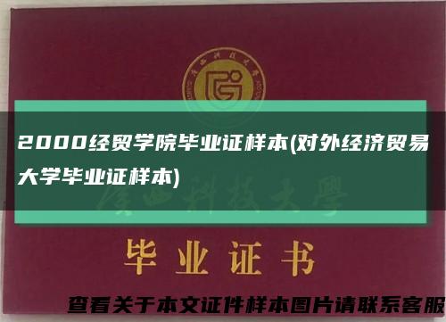 2000經貿學院畢業證樣本(對外經濟貿易大學畢業證樣本)縮略圖