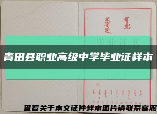 青田縣職業高級中學畢業證樣本縮略圖