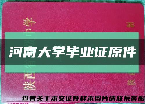 河南大學畢業證原件縮略圖