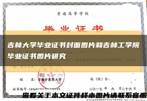 吉林大學畢業證書封面圖片和吉林工學院畢業證書圖片研究縮略圖