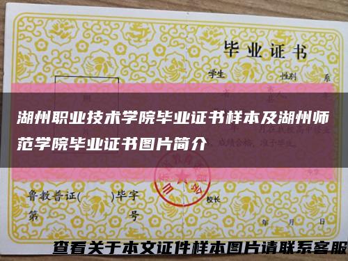 湖州職業技術學院畢業證書樣本及湖州師范學院畢業證書圖片簡介縮略圖