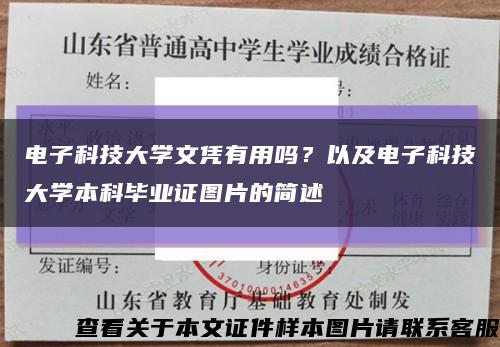 電子科技大學文憑有用嗎？以及電子科技大學本科畢業證圖片的簡述縮略圖