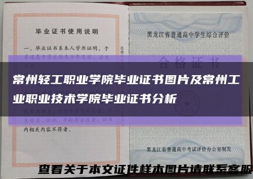 常州輕工職業學院畢業證書圖片及常州工業職業技術學院畢業證書分析縮略圖