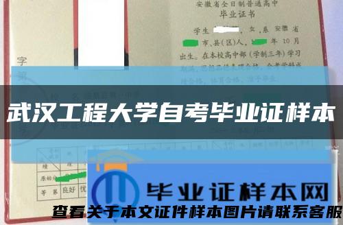 武漢工程大學自考畢業證樣本縮略圖