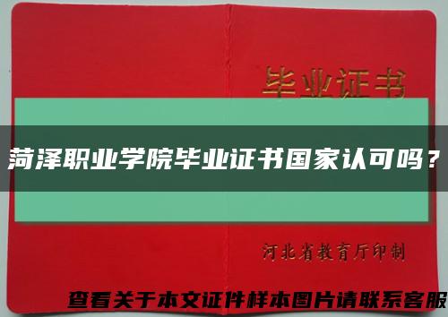 菏澤職業學院畢業證書國家認可嗎？縮略圖