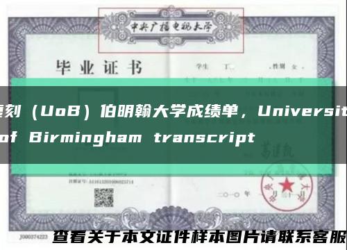 復刻（UoB）伯明翰大學成績單，University of Birmingham transcript縮略圖