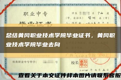 總結黃岡職業技術學院畢業證書，黃岡職業技術學院畢業去向縮略圖