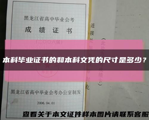 本科畢業證書的和本科文憑的尺寸是多少？縮略圖