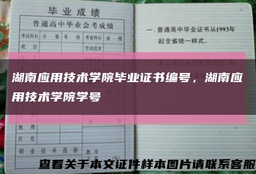 湖南應用技術學院畢業證書編號，湖南應用技術學院學號縮略圖