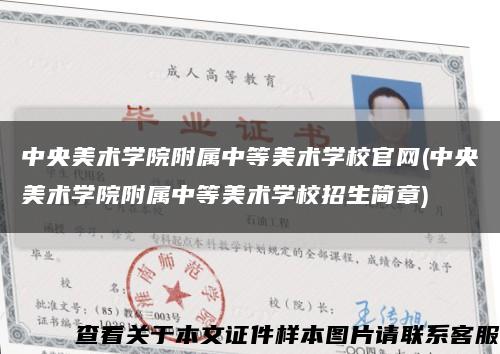 中央美術學院附屬中等美術學校官網(中央美術學院附屬中等美術學校招生簡章)縮略圖