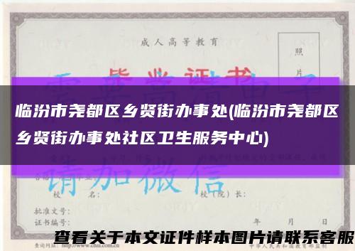 臨汾市堯都區鄉賢街辦事處(臨汾市堯都區鄉賢街辦事處社區衛生服務中心)縮略圖
