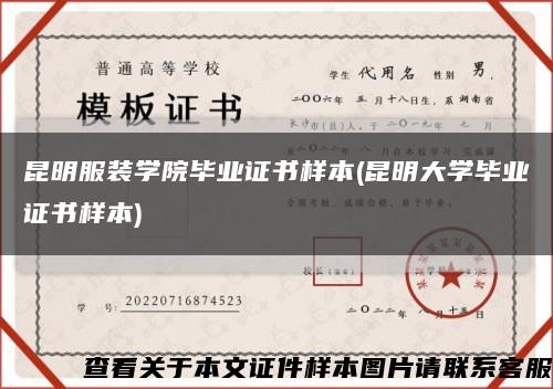 昆明服裝學院畢業證書樣本(昆明大學畢業證書樣本)縮略圖