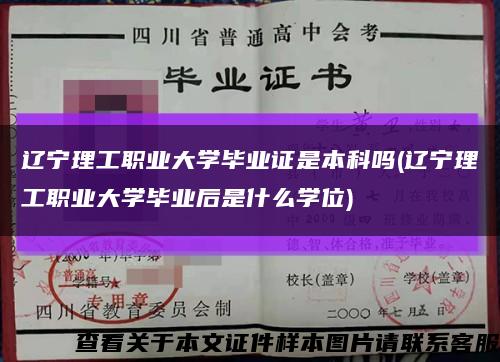 遼寧理工職業大學畢業證是本科嗎(遼寧理工職業大學畢業后是什么學位)縮略圖