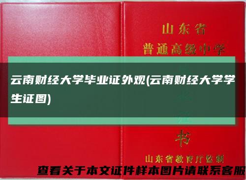 云南財經大學畢業證外觀(云南財經大學學生證圖)縮略圖