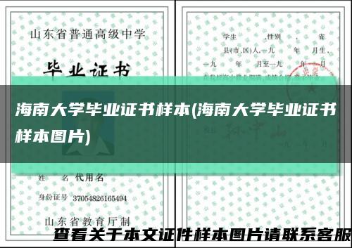 海南大學畢業證書樣本(海南大學畢業證書樣本圖片)縮略圖