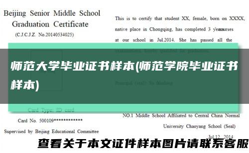 師范大學畢業證書樣本(師范學院畢業證書樣本)縮略圖