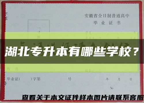 湖北專升本有哪些學校？縮略圖