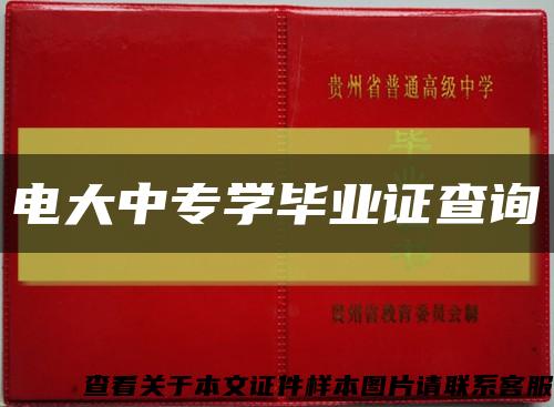 電大中專學畢業證查詢縮略圖