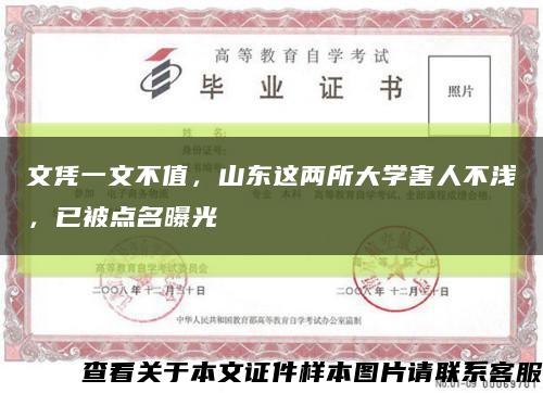 文憑一文不值，山東這兩所大學害人不淺，已被點名曝光縮略圖