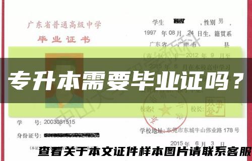專升本需要畢業證嗎？縮略圖