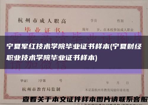 寧夏軍紅技術學院畢業證書樣本(寧夏財經職業技術學院畢業證書樣本)縮略圖