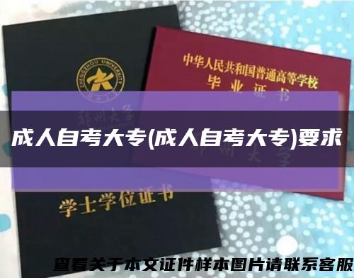 成人自考大專(成人自考大專)要求縮略圖