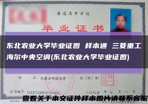 東北農業大學畢業證圖 樣本通 三菱重工海爾中央空調(東北農業大學畢業證圖)縮略圖