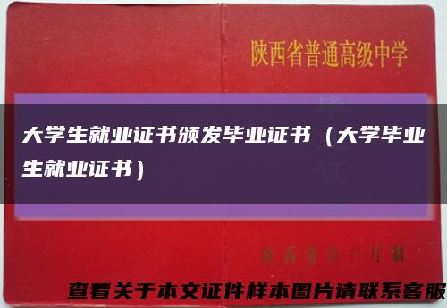 大學生就業證書頒發畢業證書（大學畢業生就業證書）縮略圖